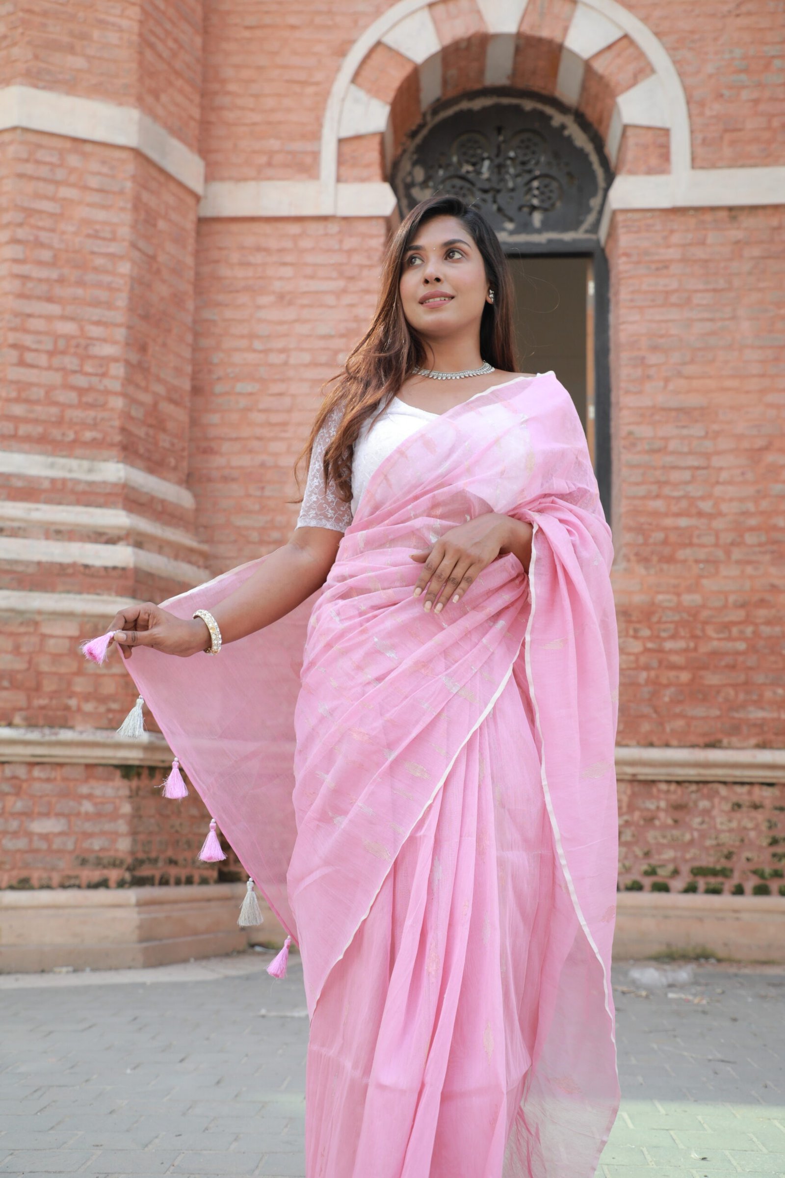 Dhakai Jamdani Pink 02 - Image 2